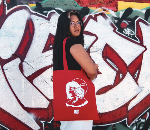 Tote bag rouge customisé